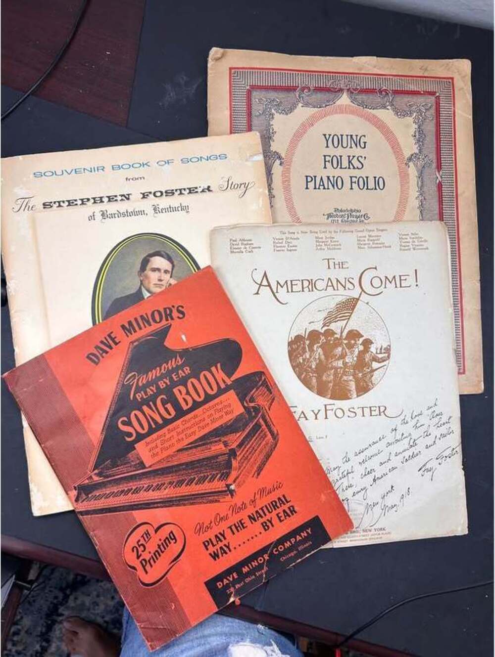 Sheet Music Lot of 4 Fay Foster Signed 1918, Dave Minor 1943, Foster
